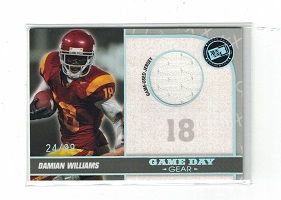 Authentic Damian Williams Game-Worn Jersey Card