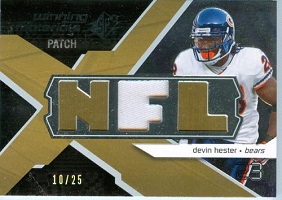 Authentic Devin Hester Game Worn Patch Card