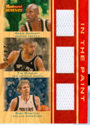Authentic Kevin Garnett, Tim Duncan & Dirk Nowitzki Triple Game-Worn Jersey Card