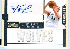 Authentic Kevin Love Autograph 6 Patch Game-Worn Jersey Card