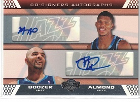 Authentic Morris Almond & Carlos Boozer Dual Autograph Card