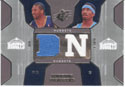 Authentic Nene Hilario & J.R. Smith Duel Game-Worn Jersey Card